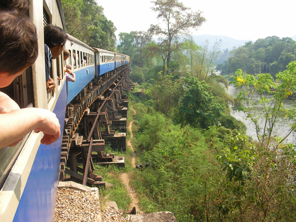 Namtok Train on Trestle by River