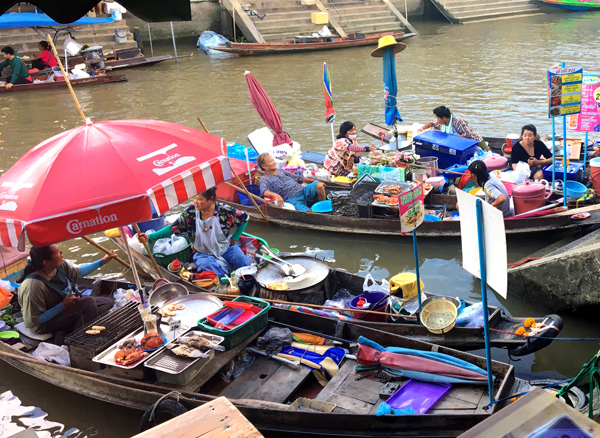 Tempting Array of Dishes straight from the Boats